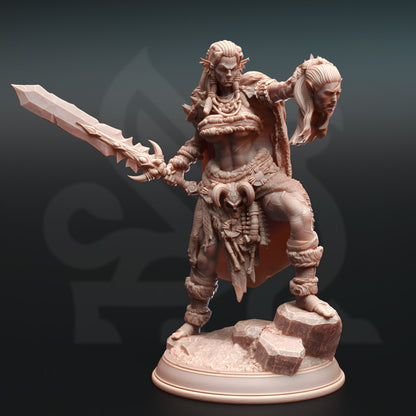 Hobgoblin Barbarian Queen - Brakaza Head Figure with base print 3d 12k miniature Gift Idea mini | Dungeons & Dragons | Tabletop DM Stash