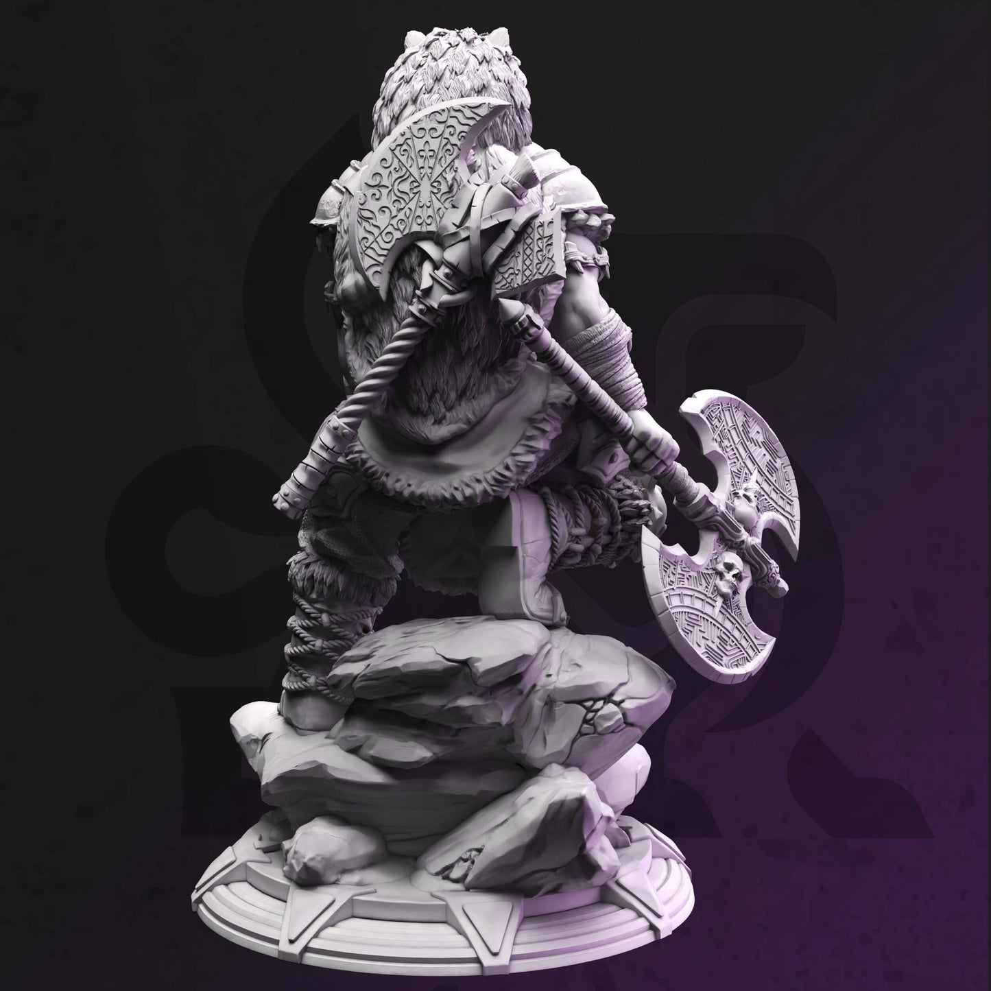 Goliath War Chief - Tygrin Char Warrior Figure with base print 3d 12k miniature Gift Idea mini | Dungeons & Dragons | Tabletop DM Stash