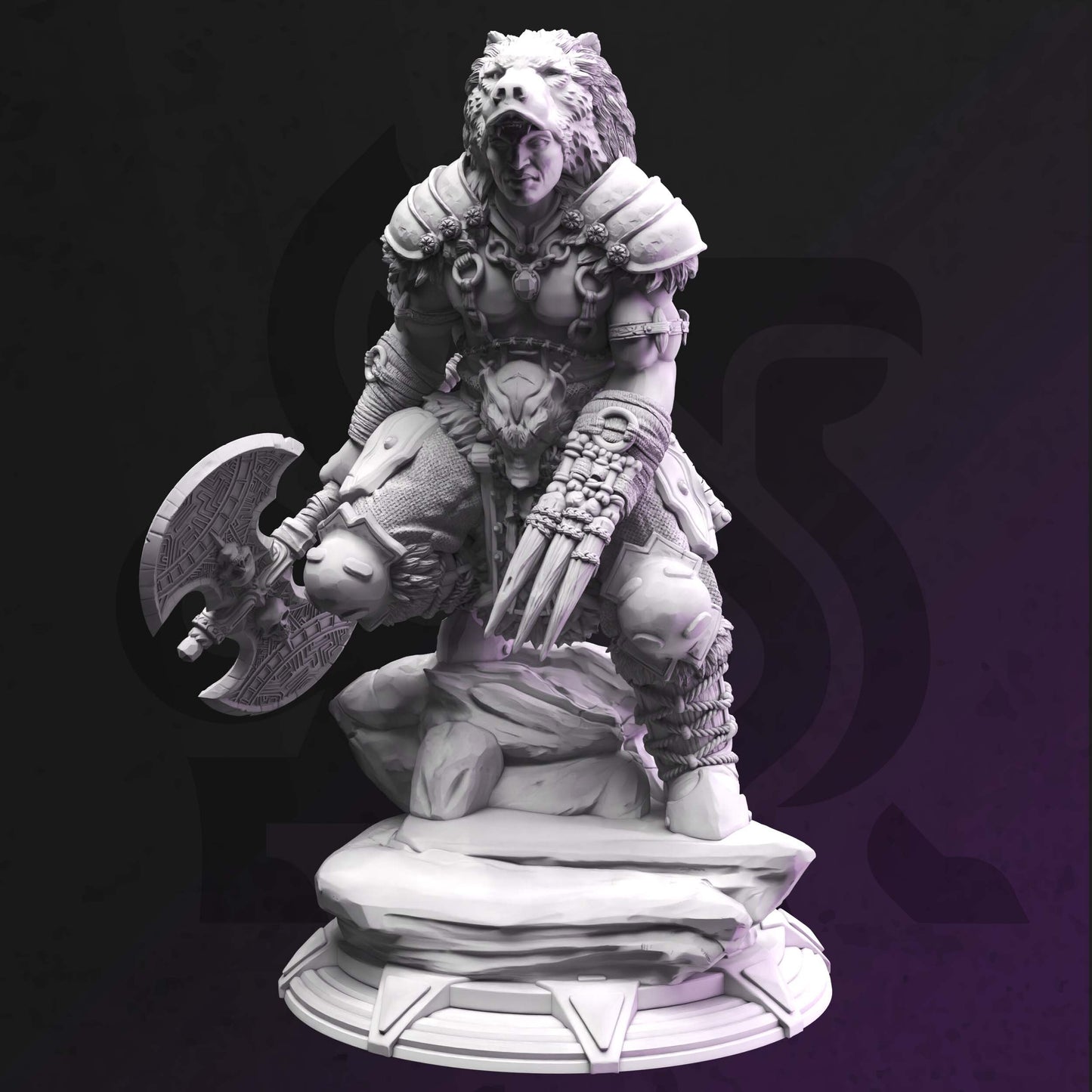 Goliath War Chief - Tygrin Char Warrior Figure with base print 3d 12k miniature Gift Idea mini | Dungeons & Dragons | Tabletop DM Stash