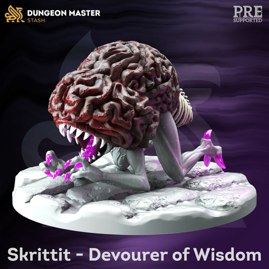 Wisdom Devourer - Skrittit Brain Monster Figure with base print 3d 12k miniature Gift Idea mini | Dungeons & Dragons | Tabletop DM Stash