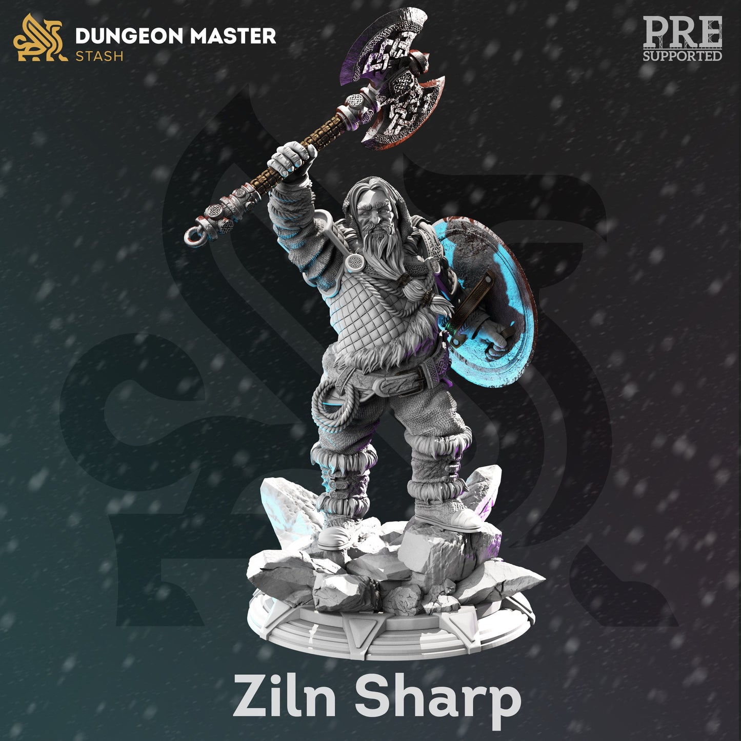 Dwarf Cleric - Ziln Sharp Axe Warrior Figure with base print 3d 12k miniature Gift Idea mini | Dungeons & Dragons | Tabletop | DM Stash