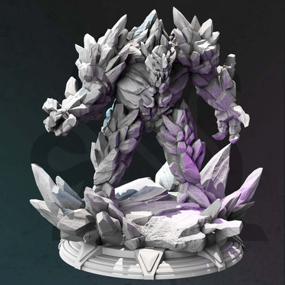 Frost Golem - The Yokun Golem Rock Large Figure with base print 3d 12k miniature Gift Idea mini | Dungeons & Dragons | Tabletop | DM Stash