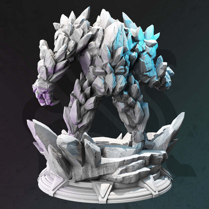 Frost Golem - The Yokun Golem Rock Large Figure with base print 3d 12k miniature Gift Idea mini | Dungeons & Dragons | Tabletop | DM Stash