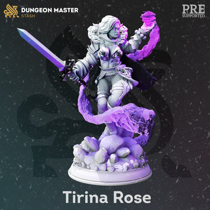 Halfling Caster - Tirina Rose Warrior Figure with base print 3d 12k miniature Gift Idea mini | Dungeons & Dragons | Tabletop | DM Stash