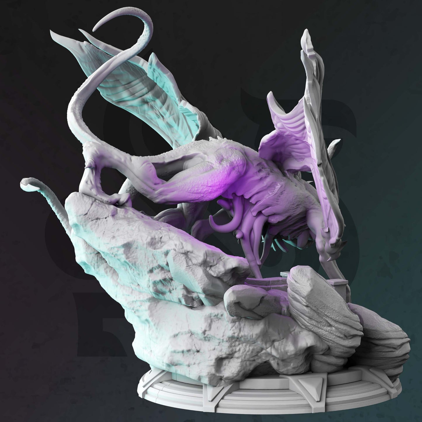 Psionic Dragon - Nilth Monster GIANT Figure with base print 3d 12k miniature Gift Idea mini | Dungeons & Dragons | Tabletop | DM Stash