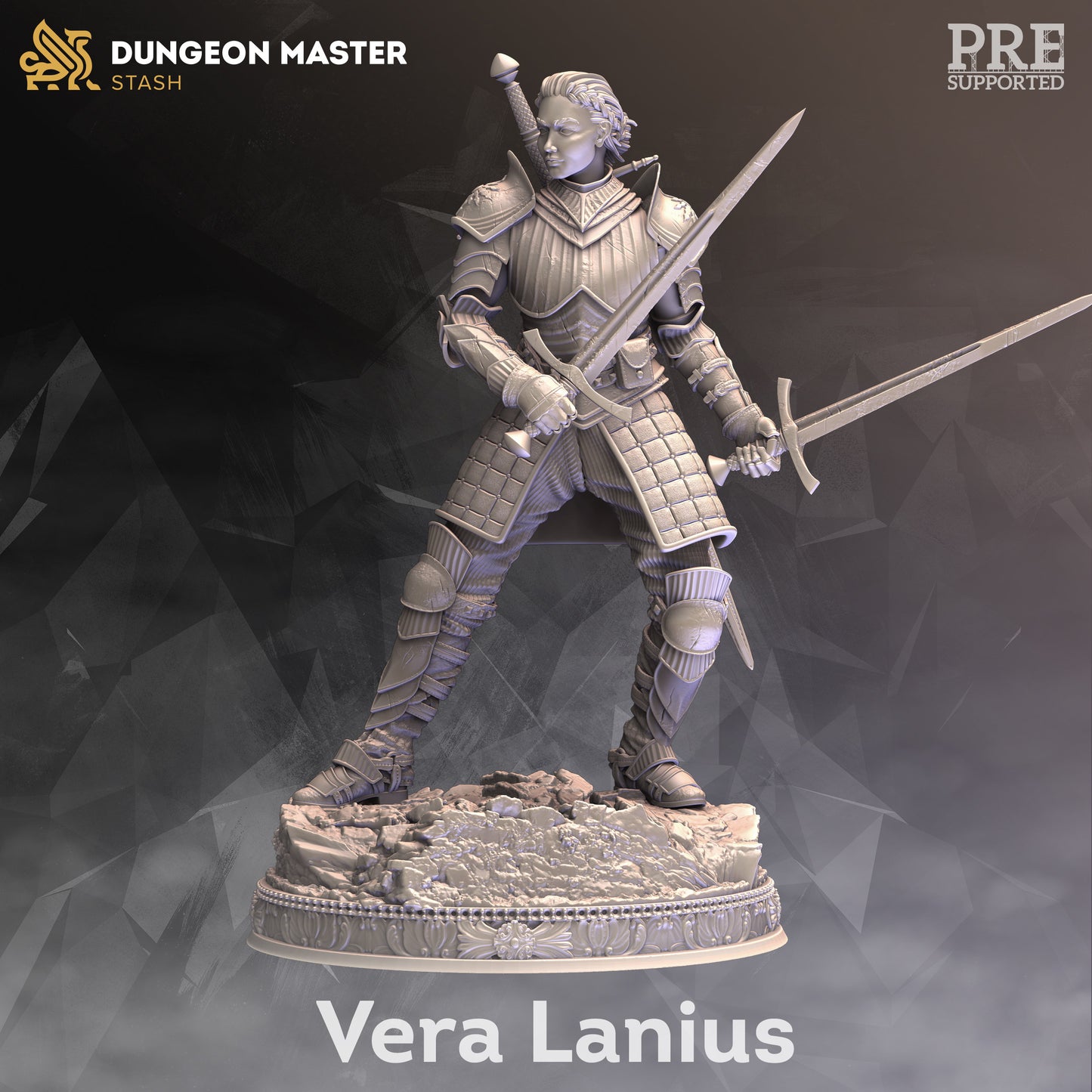 Grand Marshal - Vera Lanius Knight Figure + base + BONUS print 3d 12k miniature Gift Idea mini | Dungeons & Dragons | Tabletop | DM Stash