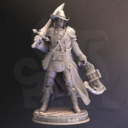 Vampire Hunter - Valter Brookes Figure + base + BONUS print 3d 12k miniature Gift Idea mini | Dungeons & Dragons | Tabletop | DM Stash