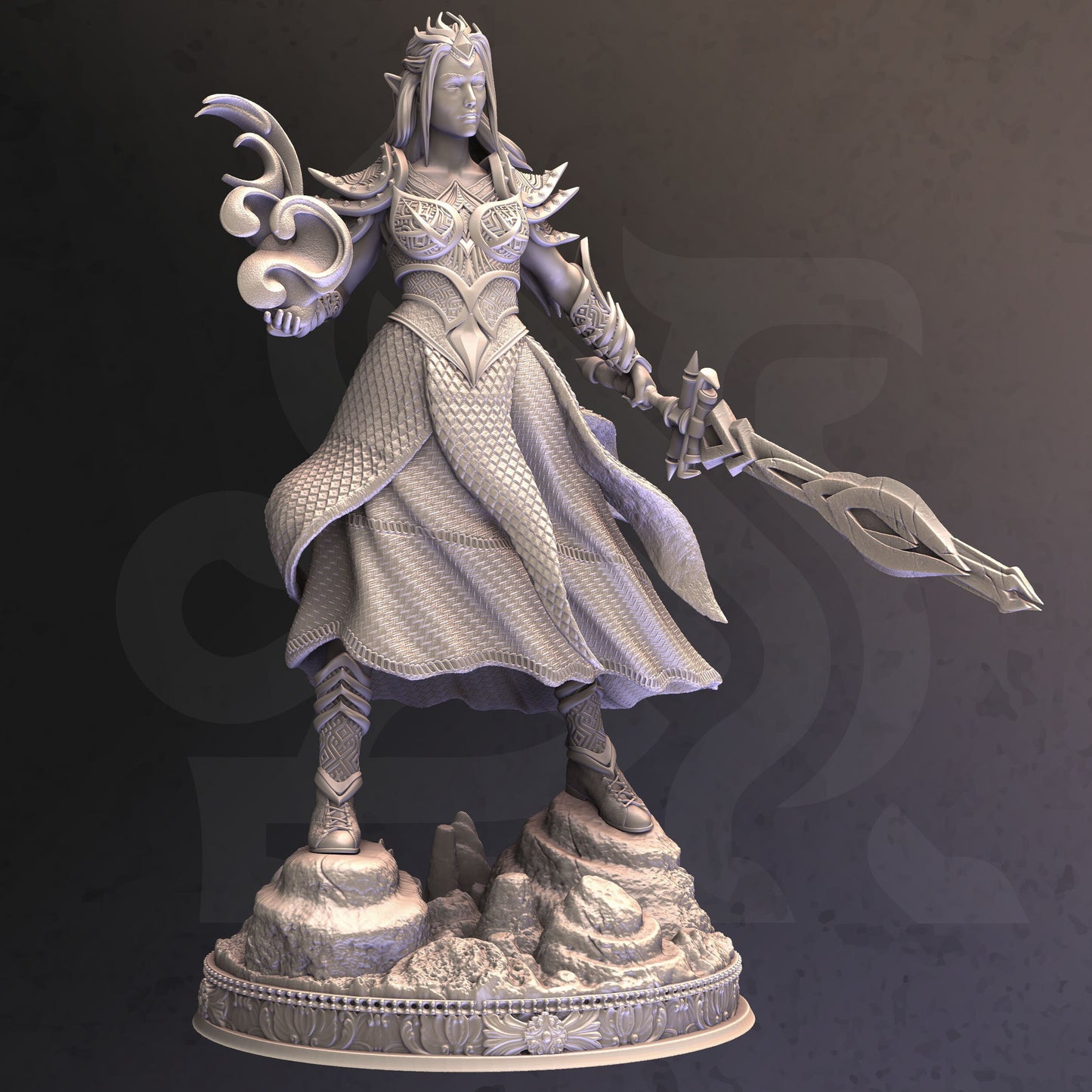 Hex Bladed Warlock - Elaina Naire Figure + base + BONUS print 3d 12k miniature Gift Idea mini | Dungeons & Dragons | Tabletop | DM Stash