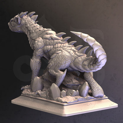 Silver Tailed Drake - Ekerin Dargon Figure + base + BONUS print 3d 12k miniature Gift Idea mini | Dungeons & Dragons | Tabletop | DM Stash