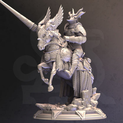 Gothic Knight - Brax Attican on Horse Figure + base + BONUS print 3d 12k miniature Gift Idea mini | Dungeons & Dragons | Tabletop | DM Stash