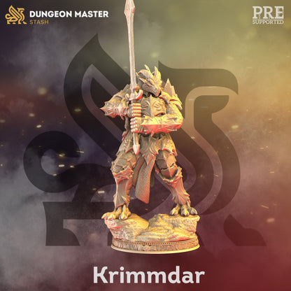 Dragonborn Paladin - Krimmdar Warrior Figure + base + BONUS print 3d 12k miniature Gift Idea mini | Dungeons & Dragons | Tabletop | DM Stash