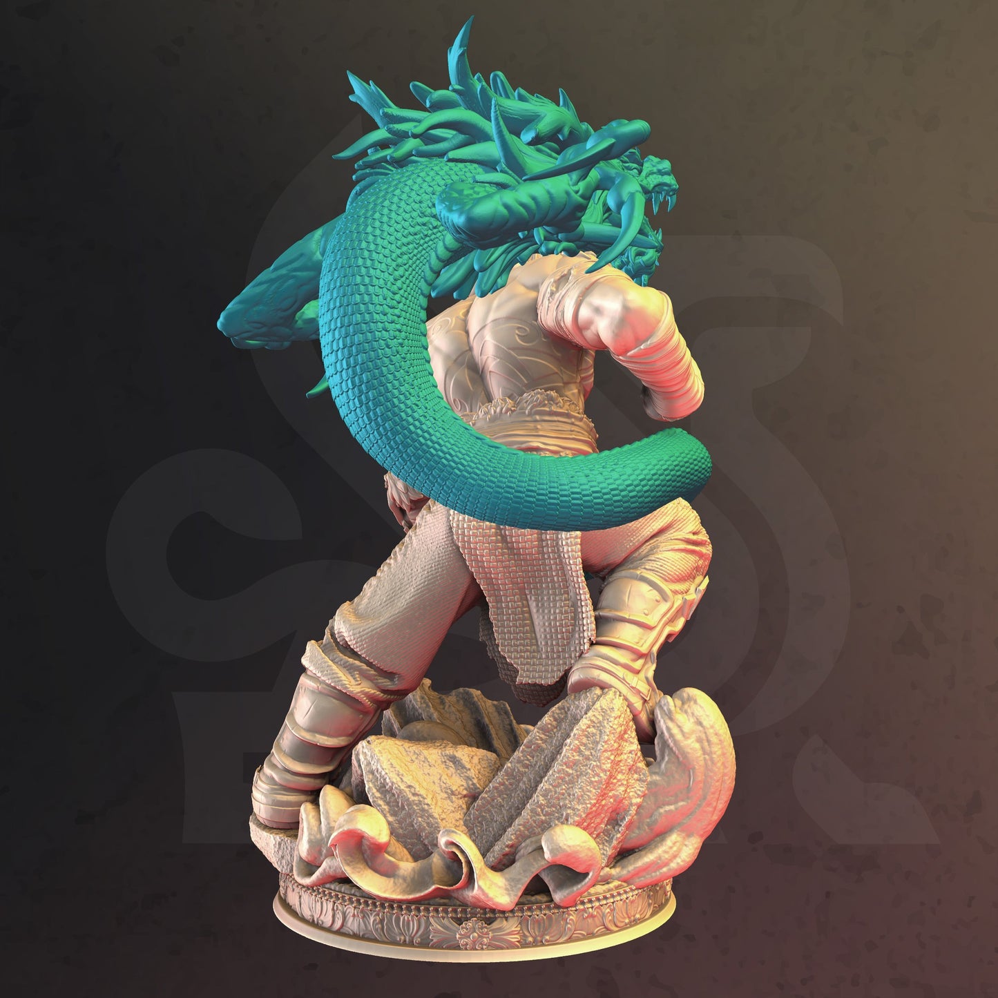 Dragon Spirit Orc Monk - Draak Figure + base + BONUS print 3d 12k miniature Gift Idea mini | Dungeons & Dragons | Tabletop | DM Stash