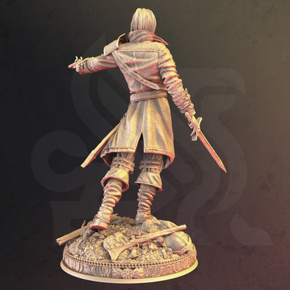 Human Gunslinger - Cedric of Wildern Figure + base + BONUS print 3d 12k miniature Gift Idea mini | Dungeons & Dragons | Tabletop | DM Stash