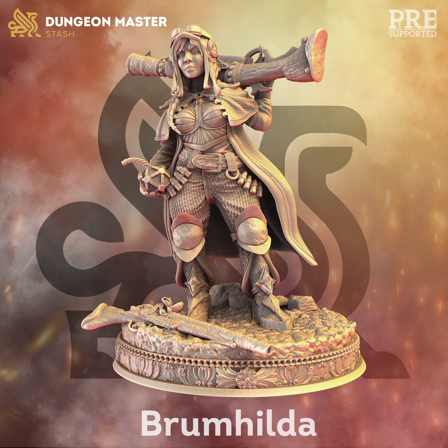 Dwarven Hunter and Ranger - Brumhilda Figure + base + BONUS print 3d 12k miniature Gift Idea mini | Dungeons & Dragons | Tabletop | DM Stash