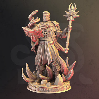 Human Wizard Loremaster - Aaron Mage Figure + base + BONUS print 3d 12k miniature Gift Idea mini | Dungeons & Dragons | Tabletop | DM Stash