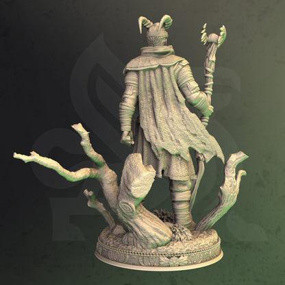 Tiefling Druid - Noranor Wanderer Figure + base + BONUS print 3d 12k miniature Gift Idea mini | Dungeons & Dragons | Tabletop | DM Stash