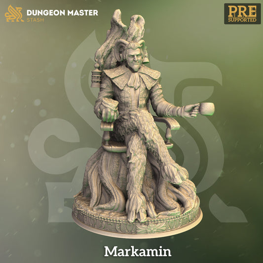 Satyr/Faun Trickster - Markamin Chair Figure + base + BONUS print 3d 12k miniature Gift Idea mini | Dungeons & Dragons | Tabletop | DM Stash