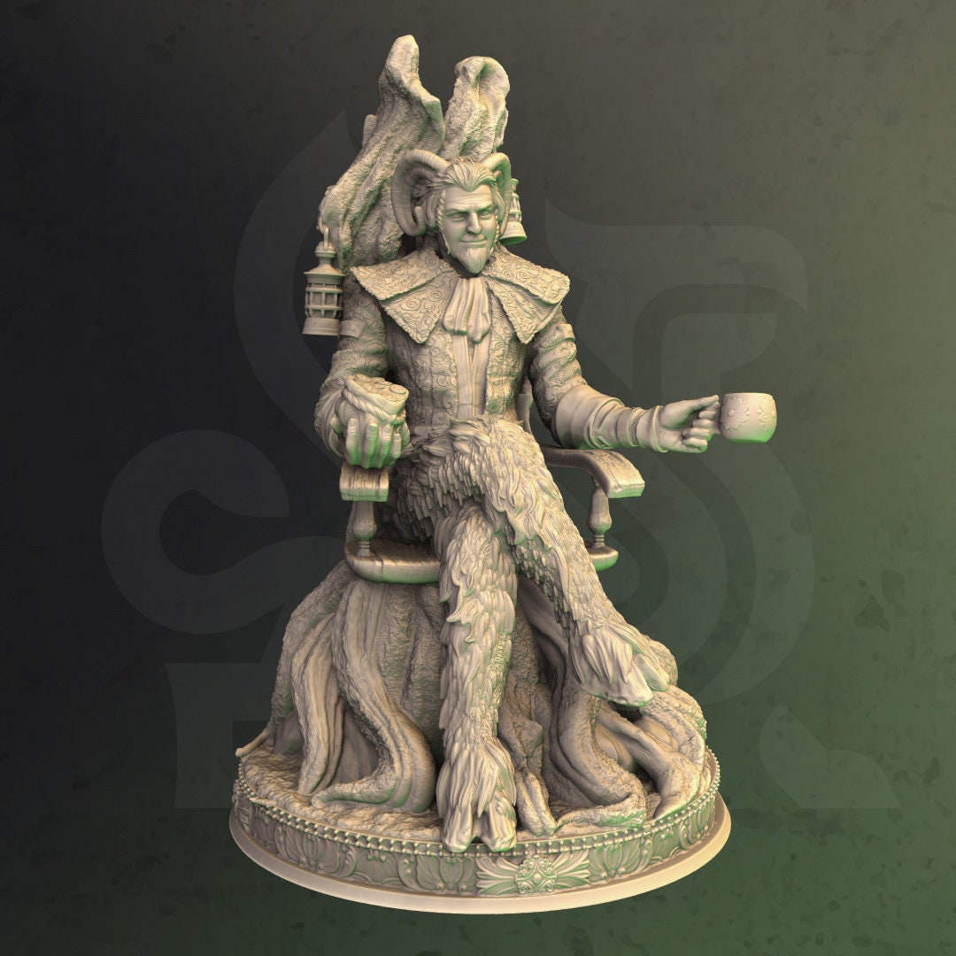 Satyr/Faun Trickster - Markamin Chair Figure + base + BONUS print 3d 12k miniature Gift Idea mini | Dungeons & Dragons | Tabletop | DM Stash