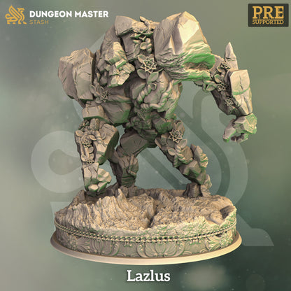 Rock Golem - Lazlus Large Figure + Base + Bonus print 3d 12k dnd miniature Gift Idea mini | Dungeons & Dragons | Tabletop | DM Stash