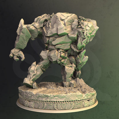 Rock Golem - Lazlus Large Figure + Base + Bonus print 3d 12k dnd miniature Gift Idea mini | Dungeons & Dragons | Tabletop | DM Stash