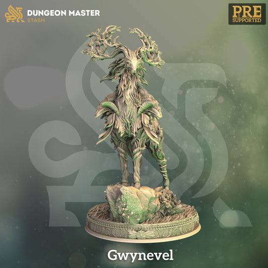 Gentle Forest Spirit - Gwynevel Deer Figure + base + BONUS print 3d 12k miniature Gift Idea mini | Dungeons & Dragons | Tabletop | DM Stash