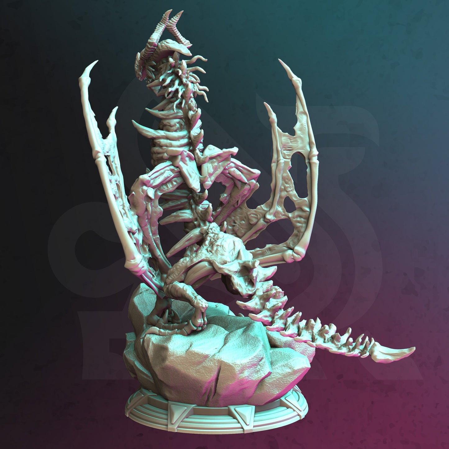 Ancient Dracolich - Skildanir Dargon Figure + base + BONUS print 3d 12k miniature Gift Idea mini | Dungeons & Dragons | Tabletop | DM Stash