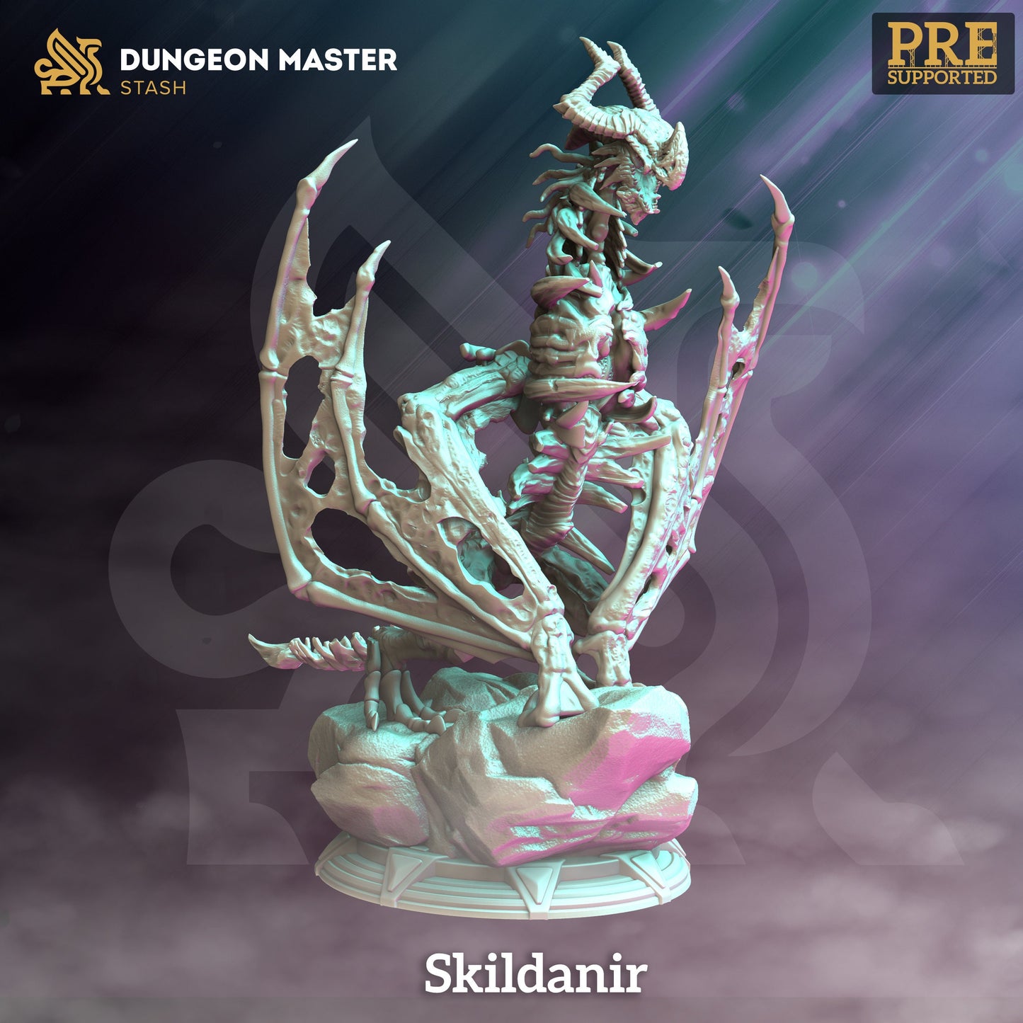 Ancient Dracolich - Skildanir Dargon Figure + base + BONUS print 3d 12k miniature Gift Idea mini | Dungeons & Dragons | Tabletop | DM Stash