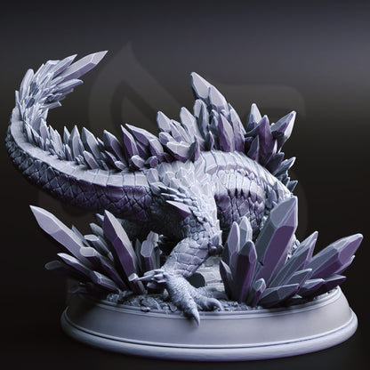 Crystal Lizard - Salansi Beast Large Figure + Base + BONUS print 3d 12k miniature Gift Idea mini | Dungeons & Dragons | Tabletop | DM Stash