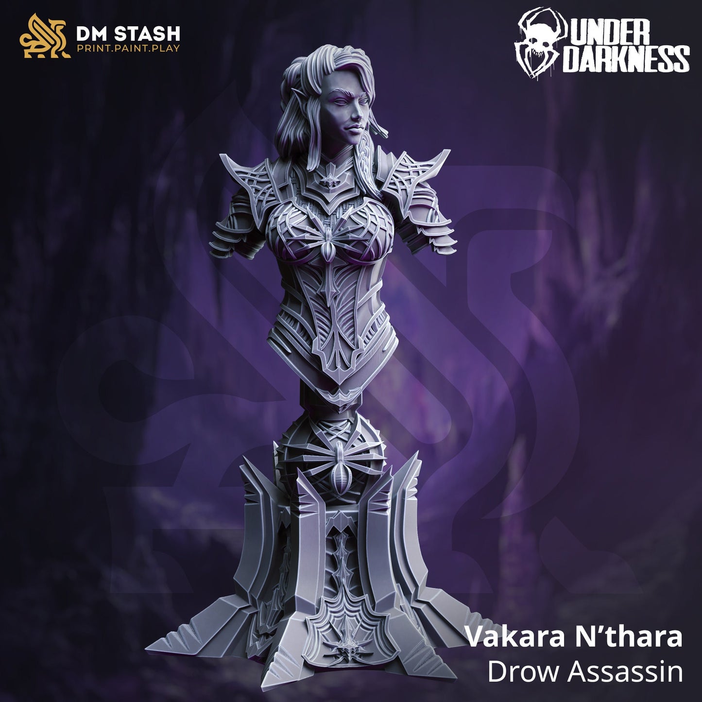 BUST - Drow Assassin - Vakara N'Thara 120mm tall figure