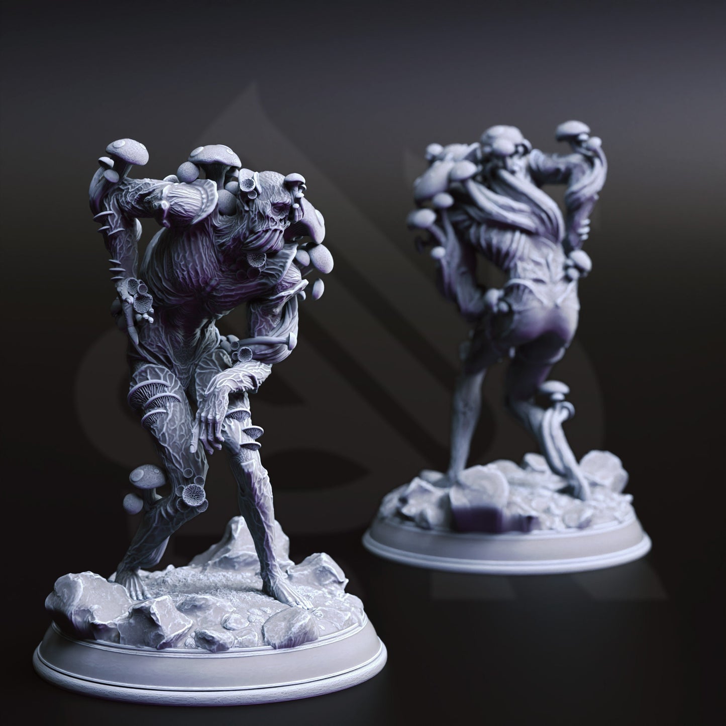 Fungal Zombies - infected humans Figure + Base + BONUS print 3d 12k miniature Gift Idea mini | Dungeons & Dragons | Tabletop | DM Stash