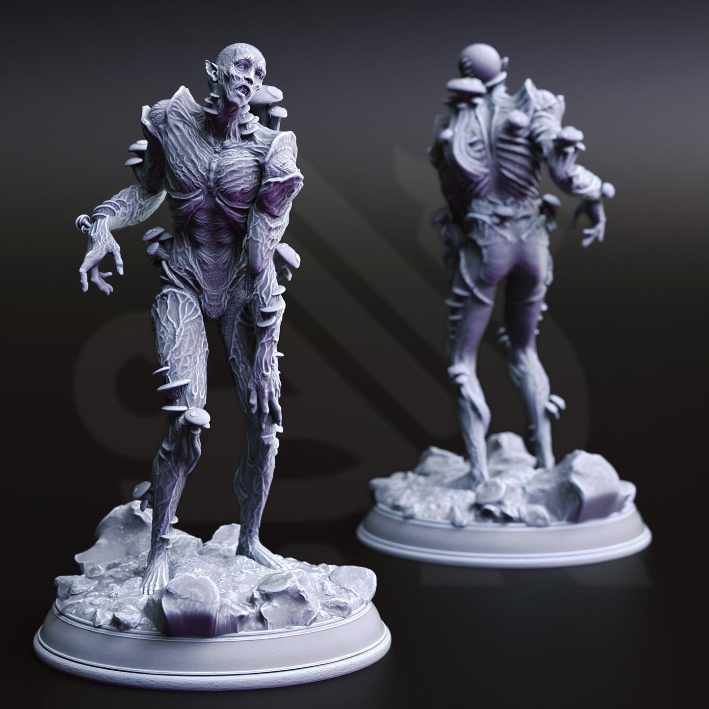 Fungal Zombies - infected humans Figure + Base + BONUS print 3d 12k miniature Gift Idea mini | Dungeons & Dragons | Tabletop | DM Stash