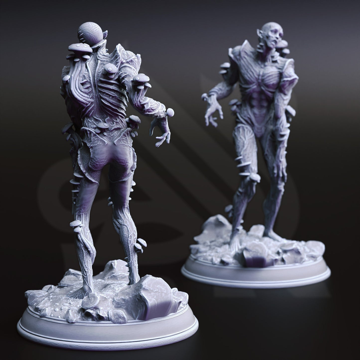 Fungal Zombies - infected humans Figure + Base + BONUS print 3d 12k miniature Gift Idea mini | Dungeons & Dragons | Tabletop | DM Stash