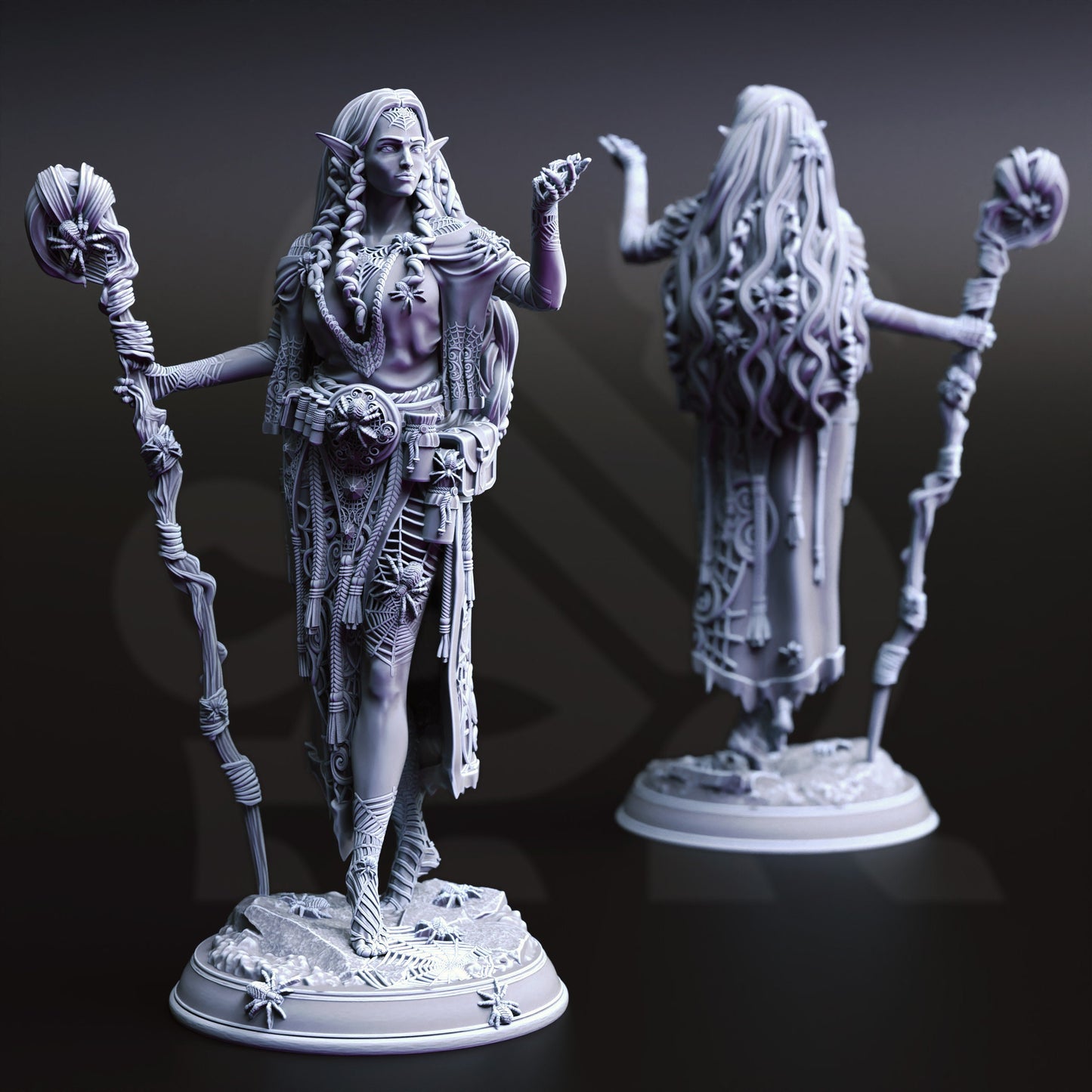 Drow Arachnomancer Elf Mage - Irinia Figure + Base + BONUS print 3d 12k miniature Gift Idea mini | Dungeons & Dragons | Tabletop DM Stash