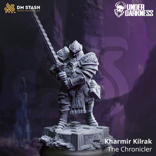 Dwarf Noble Fighter - Kharmir Knight Figure + Base + BONUS print 3d 12k miniature Gift Idea mini | Dungeons & Dragons | Tabletop | DM Stash