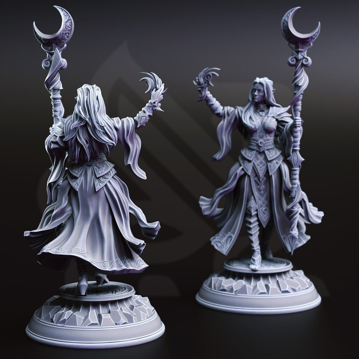 Drow High Priestess of the Moon - Kadna Figure + Base + BONUS print 3d 12k miniature Gift Idea mini | Dungeons & Dragons | Tabletop DM Stash