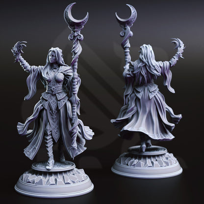 Drow High Priestess of the Moon - Kadna Figure + Base + BONUS print 3d 12k miniature Gift Idea mini | Dungeons & Dragons | Tabletop DM Stash