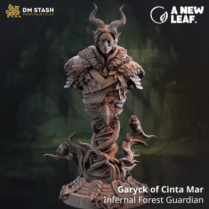 BUST - Garyck - 120mm tall - Tiefling Druid Guardian - figure print 3d 12k miniature Gift Idea | Dungeons and Dragons | Tabletop | DM Stash