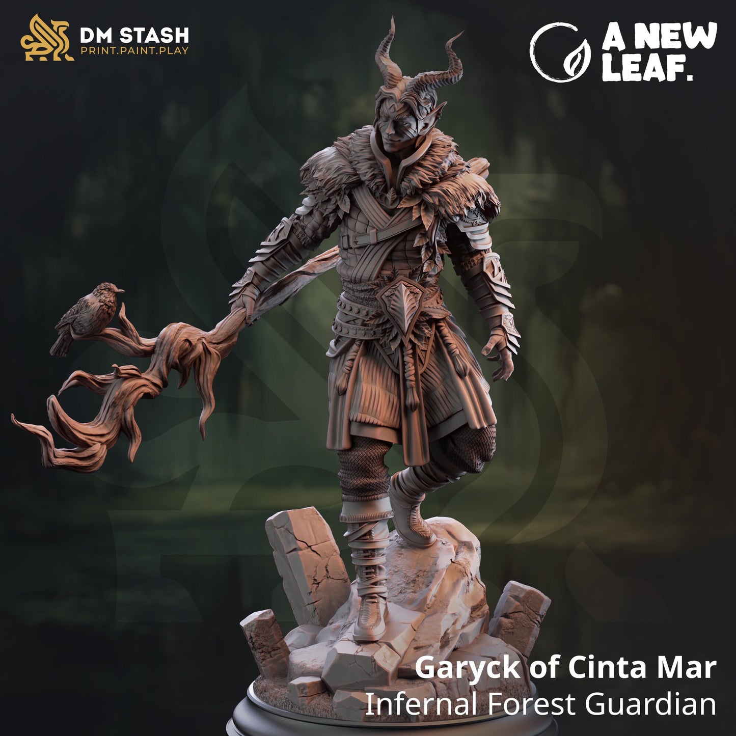 Tiefling Druid Guardian - Garyck Demon Figure 12k + Base Print 3D RPG Miniature Gift Idea mini | Dungeons & Dragons | Tabletop | DM Stash