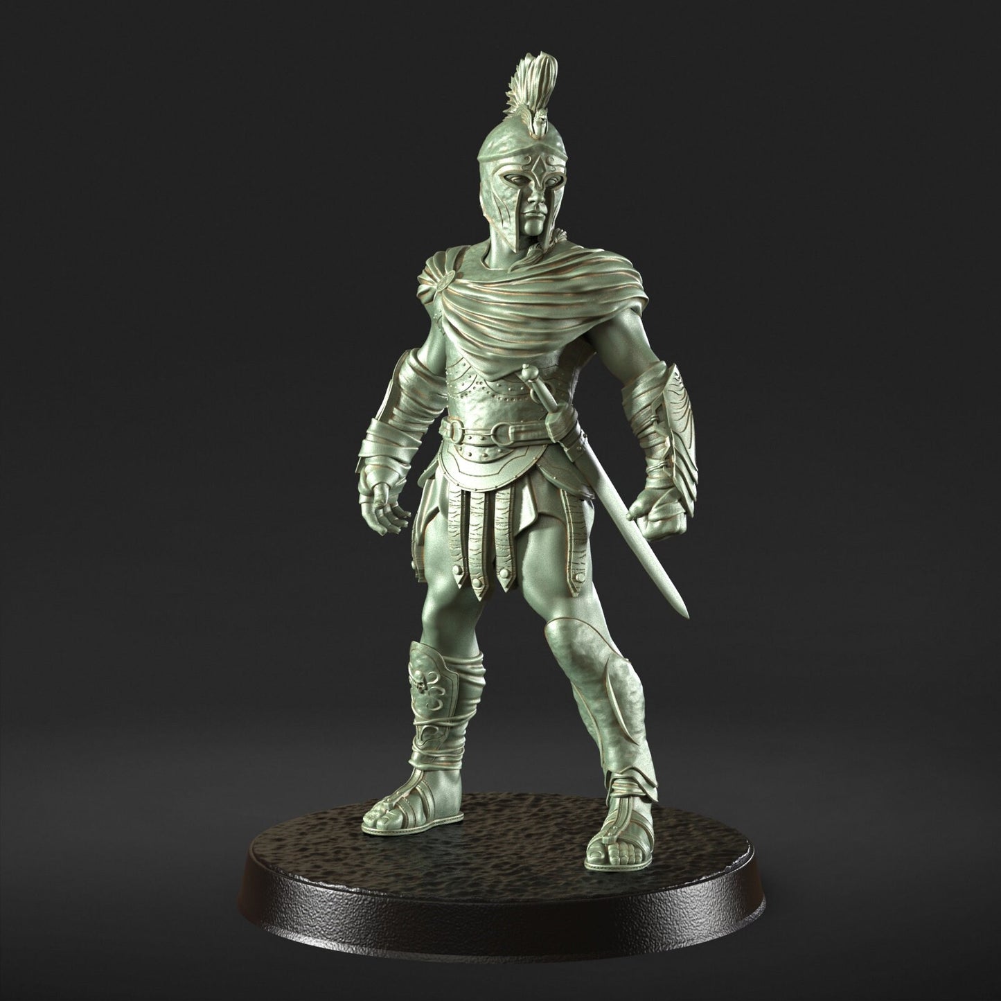 Aquilles - Roman Empire Soldier Warrior Figure 12k + Base Print 3D RPG Miniature Gift Idea mini | Dungeons & Dragons | Tabletop | DM Stash