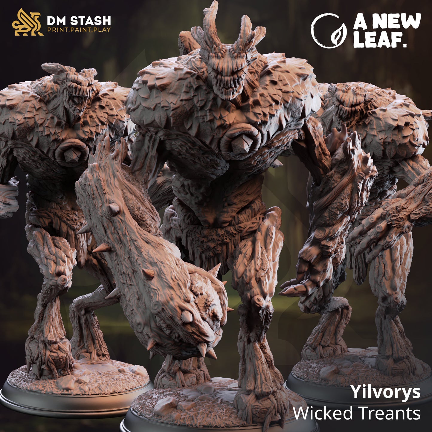 Wicked Treants - Yilvorys Forest Monsters Bundle + Base + BONUS print 3d 12k miniature Gift Idea mini | Dungeons & Dragons Tabletop DM Stash