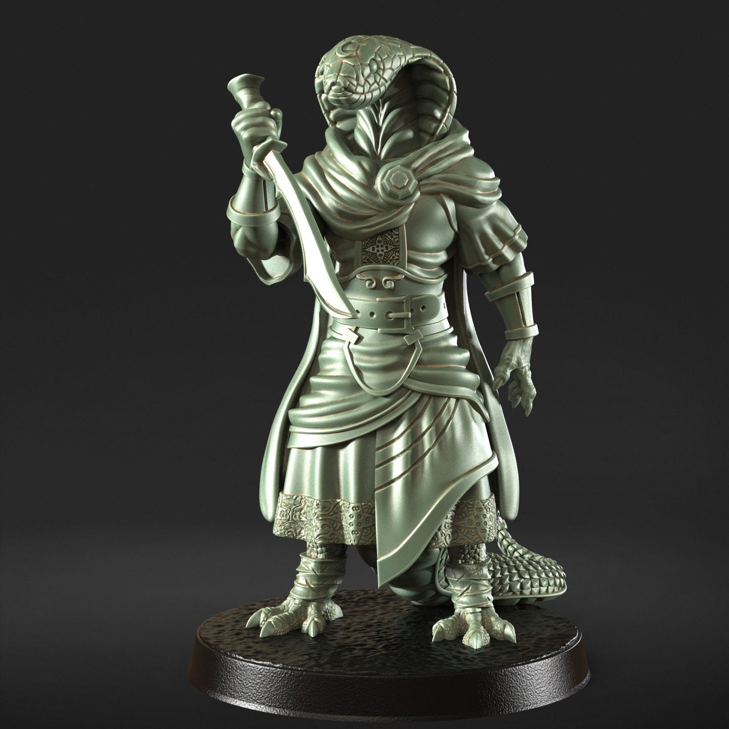 Snakerius - Snake Monster Lizzard Figure 12k + Base Print 3D RPG Miniature Gift Idea mini | Dungeons & Dragons | Tabletop | RN Estudio