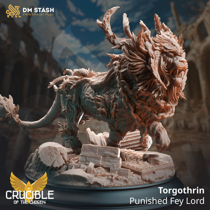 Punished Fey Lord - Torgothrin Monster Lion Figure 12k + Gratis Print 3D RPG Miniature Gift Idea mini | Dungeons & Dragons Tabletop DM Stash