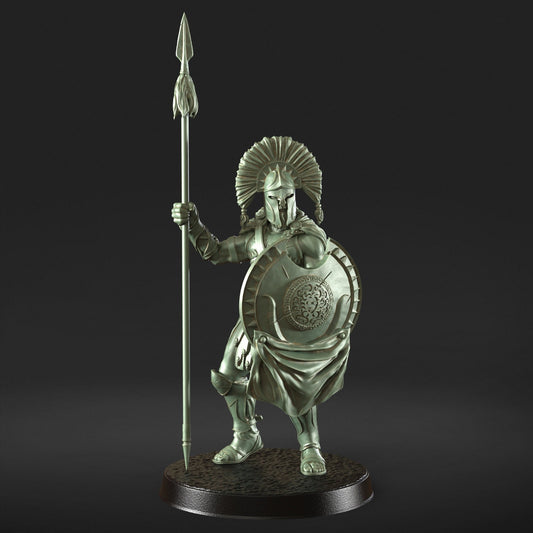 Hector - Spartan Gladiator Warrior Spear Figure 12k + Base Print 3D RPG Miniature Gift Idea mini | Dungeons & Dragons | Tabletop | DM Stash