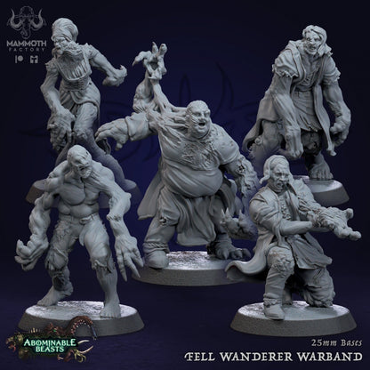 Infizierte Menschen Zombies 5 Figuren 12k 14k + BONUS Druck 3D RPG Miniatur Geschenkidee Mini | Dungeons &amp; Dragons | Tabletop | Mammoth Factory