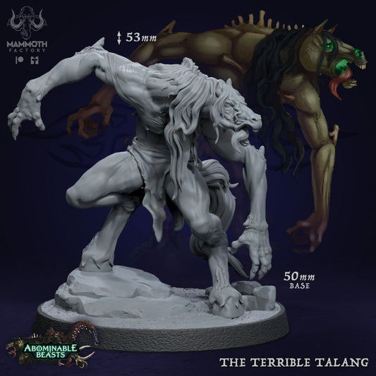 Talang - Horse Monster Beast Figure 12k 14k + BONUS Print 3D RPG Miniature Gift Idea mini | Dungeons & Dragons | Tabletop | Mammoth Factory