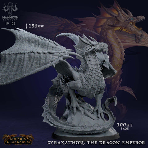 Cyraxathon - The Dragon Emperor GIANT Figure 12k 14k + BONUS Print 3D RPG Miniature Gift Idea mini | Dungeons & Dragons | Tabletop | Mammoth