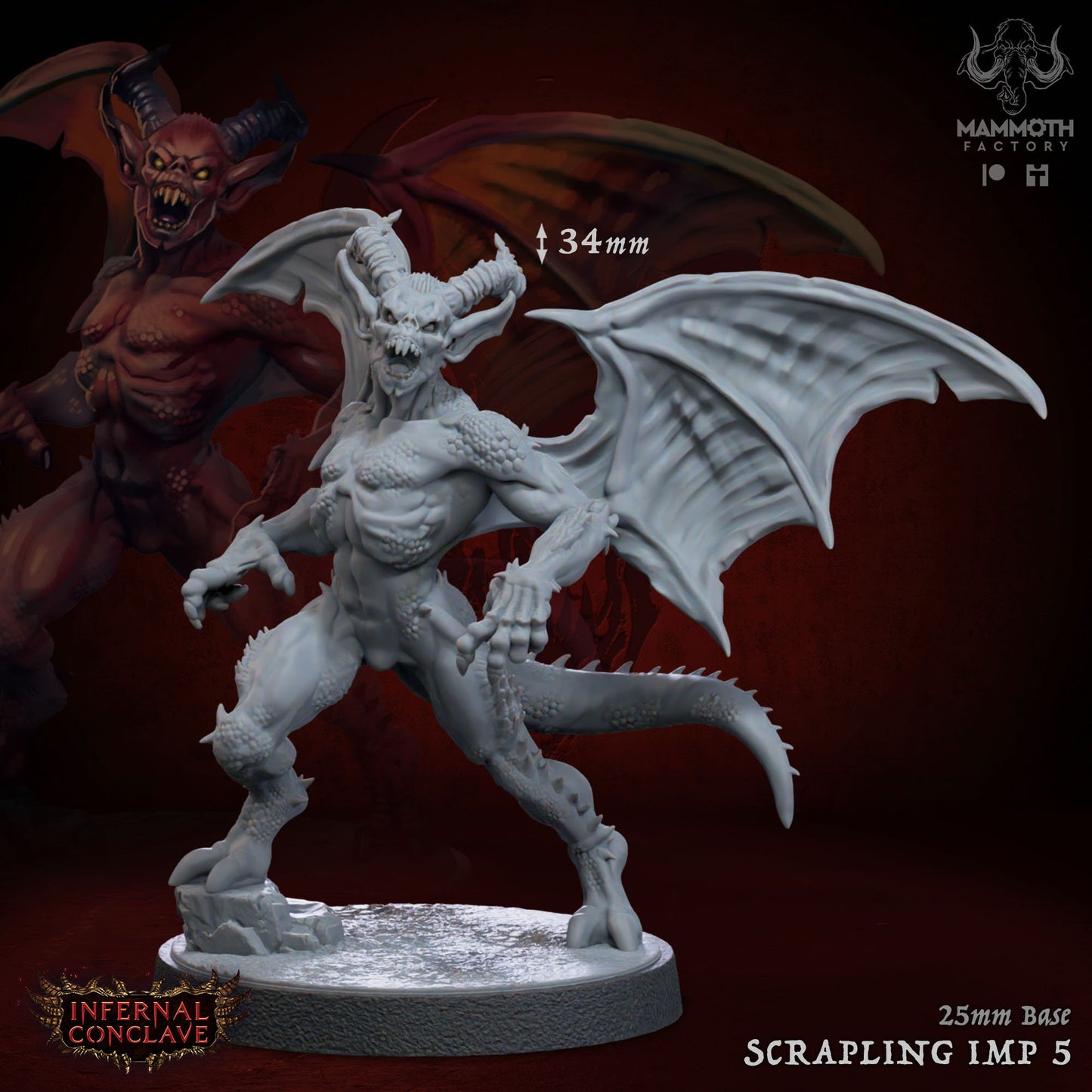 Scrapling Imps Warband Gargoyles Bundle 8 Figs 12k 14k + BONUS Print 3D RPG Miniature Gift Idea mini | Dungeons & Dragons | Tabletop Mammoth