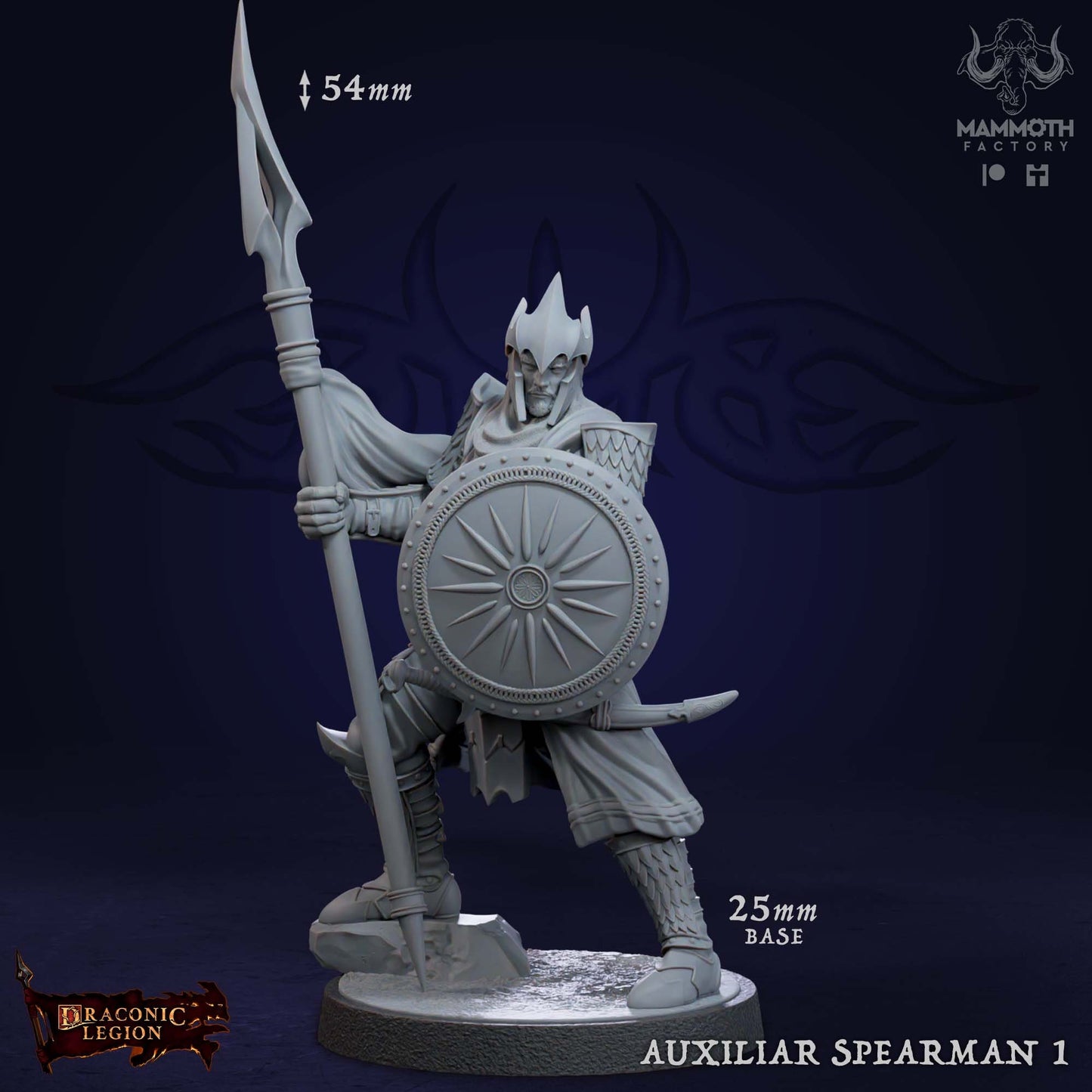 Auxilliar Spearmen Warband Warriors Bundle 8 Figs 12k 14k + BONUS Print 3D RPG Miniature Gift Idea mini  Dungeons & Dragons Tabletop Mammoth