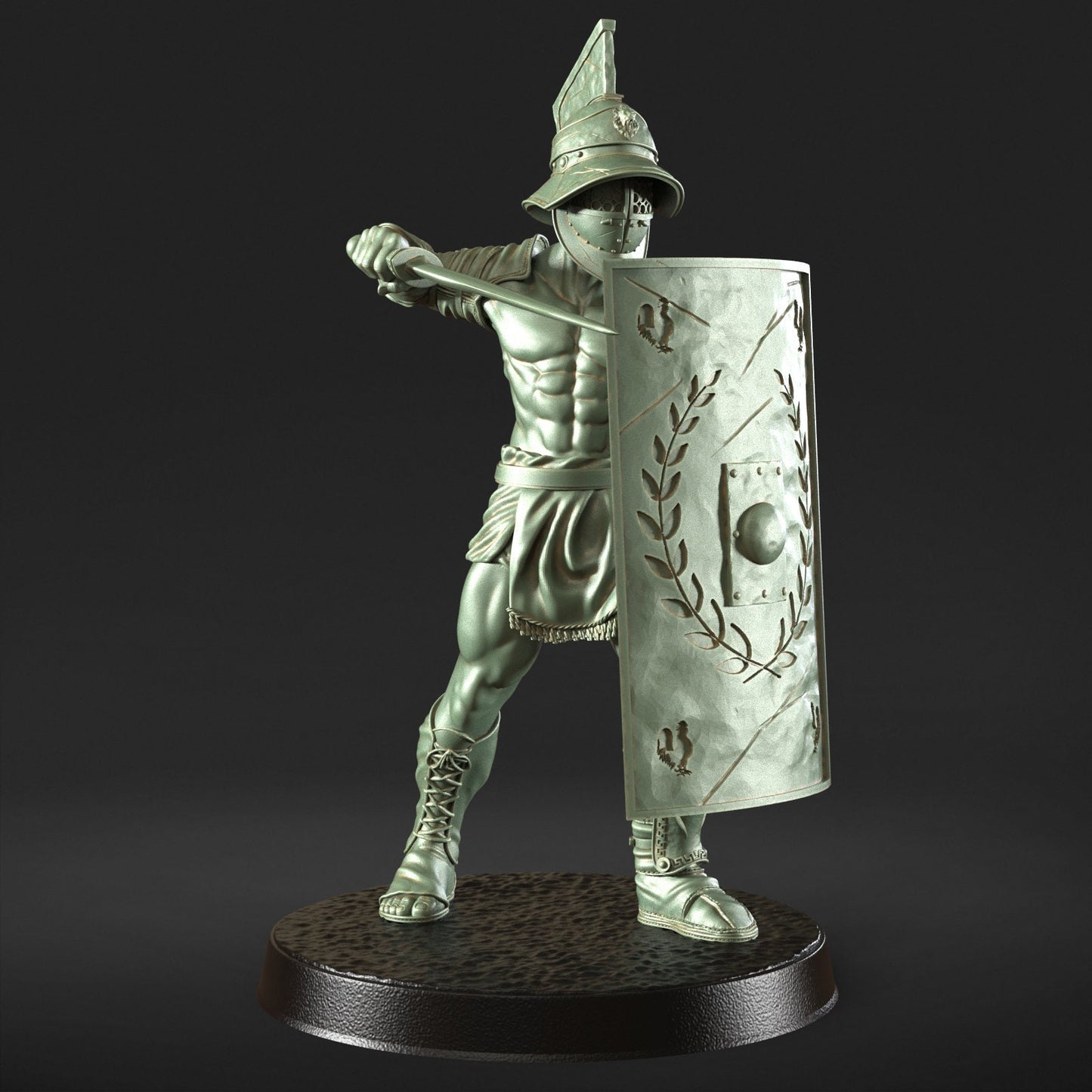 Tetraites - Roman Soldier with Shield Figure 12k + Base Print 3D RPG Miniature Gift Idea mini | Dungeons & Dragons | Tabletop | RN Estudio