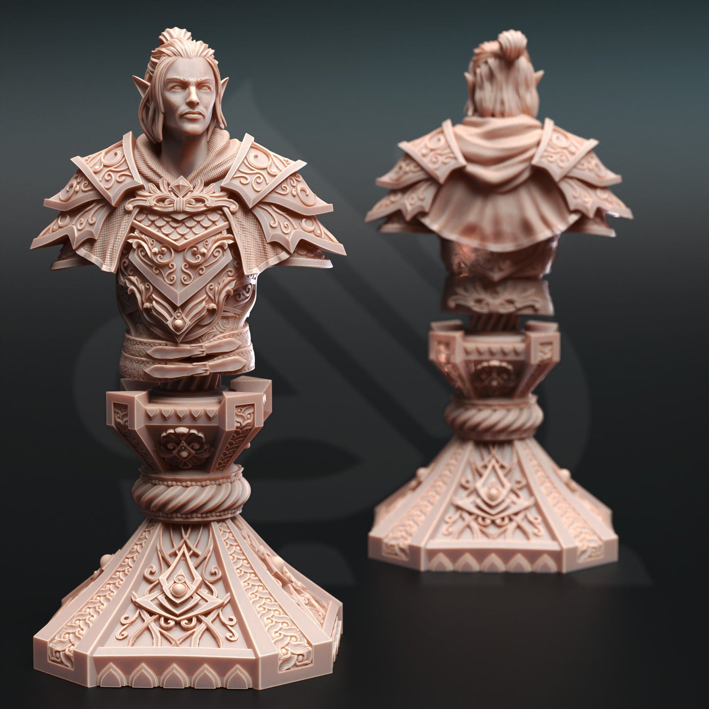 BUST Ervion - Elven Monster Hunter Ranger - 120mm tall - figure print 3d 12k miniature Gift Idea | Dungeons and Dragons |Tabletop DM Stash